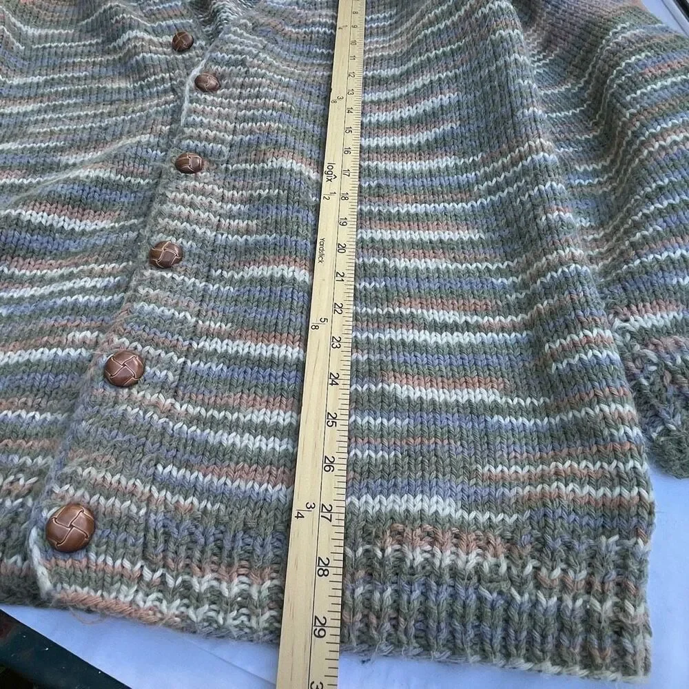 Vintage Aztec size 2X button front handmade cardigan. No TAGs see measurements